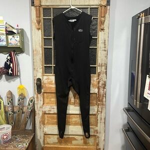 Drake Waterfowl Black Long Johns Wetsuit Zip Front Hunting Ski Men’s Size Small